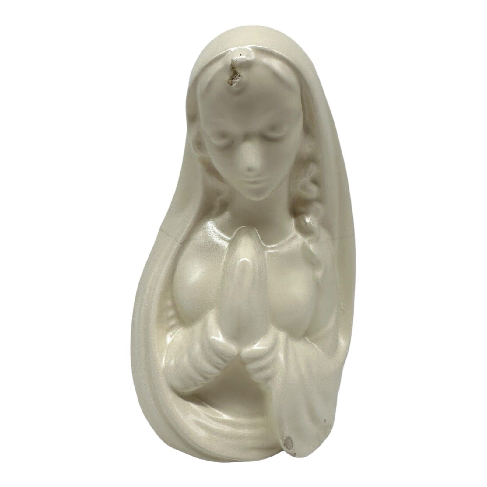 Vintage Haeger Ceramic Virgin Mary Madonna Praying  Planter  8.5” Tall