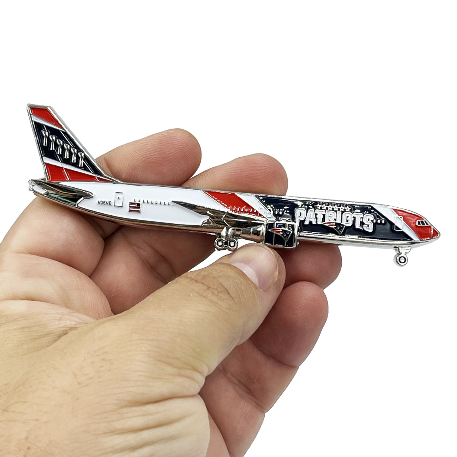 MSP Pats inspired Airplane Team Plane Patriots Challenge Coin Massachusetts Stat