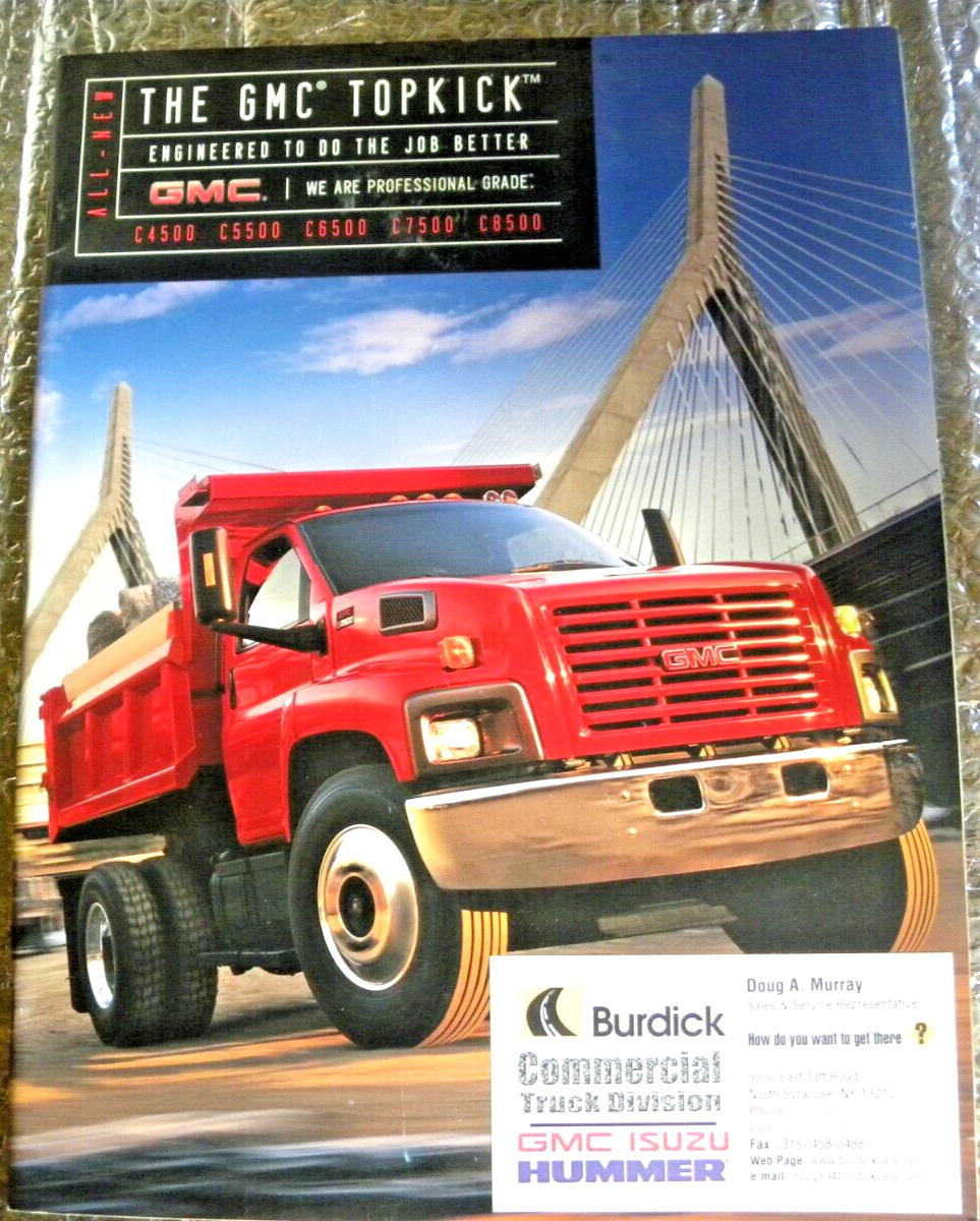 Factory OEM Dealership Brochure 2003 The GMC Topkick Trucks C4500 C6500 C7500