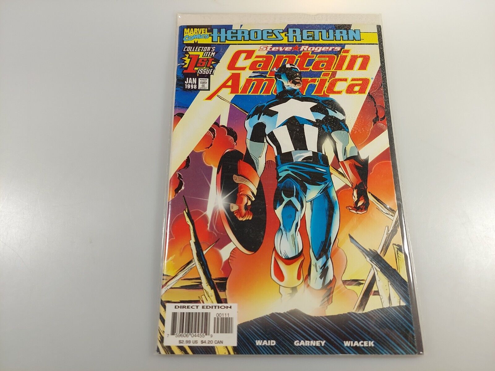 Captain America Steve Rogers Heroes Reborn Comic 1 Cover A 1998 Mark Waid Garney