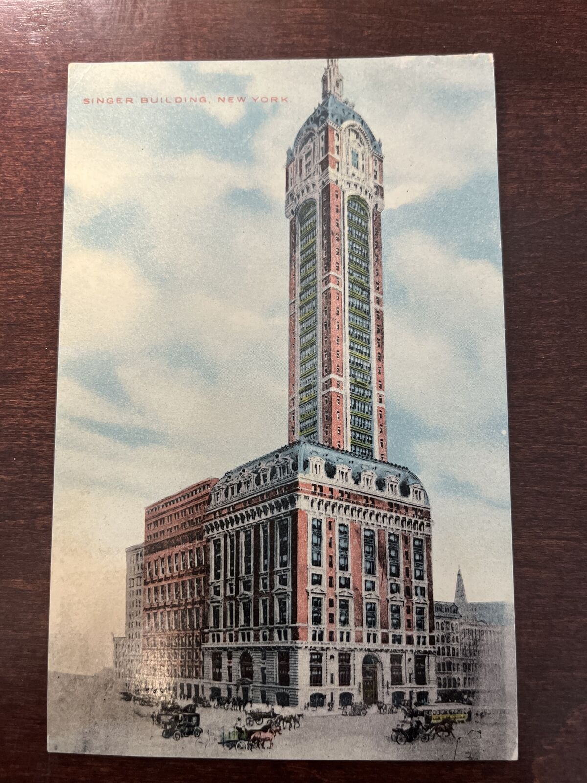 Vintage Postcard 1914 Singer Building Skyscraper Office Building Manhattan NY
