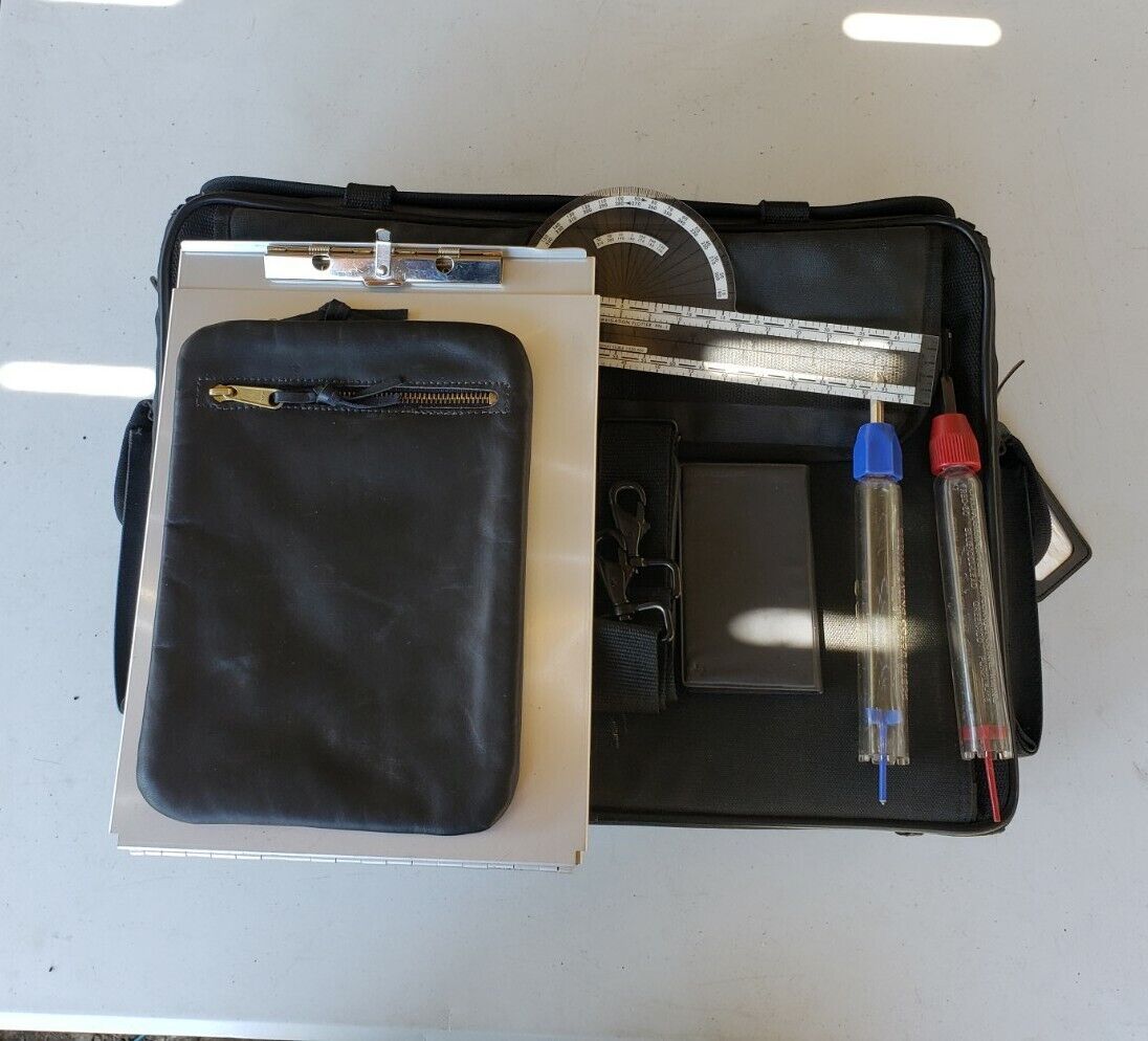 Lot VTG Stebco Pilots Briefcase Attache Travel Case Saunders Clipboard Pouch ++