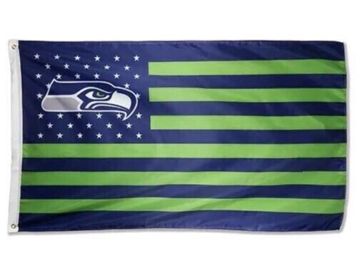 Seattle Seahawks American FLAG 3X5 Banner American Football NFL Double Sided