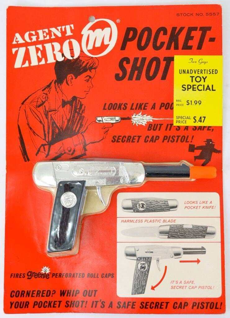 Mint Mattel Agent Zero-M Pocket Shot pocket knife cap pistol on seale... Lot 200