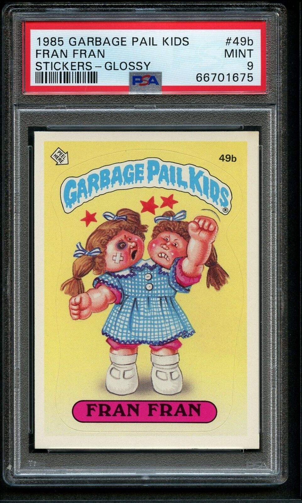 1985 Garbage Pail Kids FRAN FRAN #49b Glossy PSA 9 MINT - Great Centering, Rare