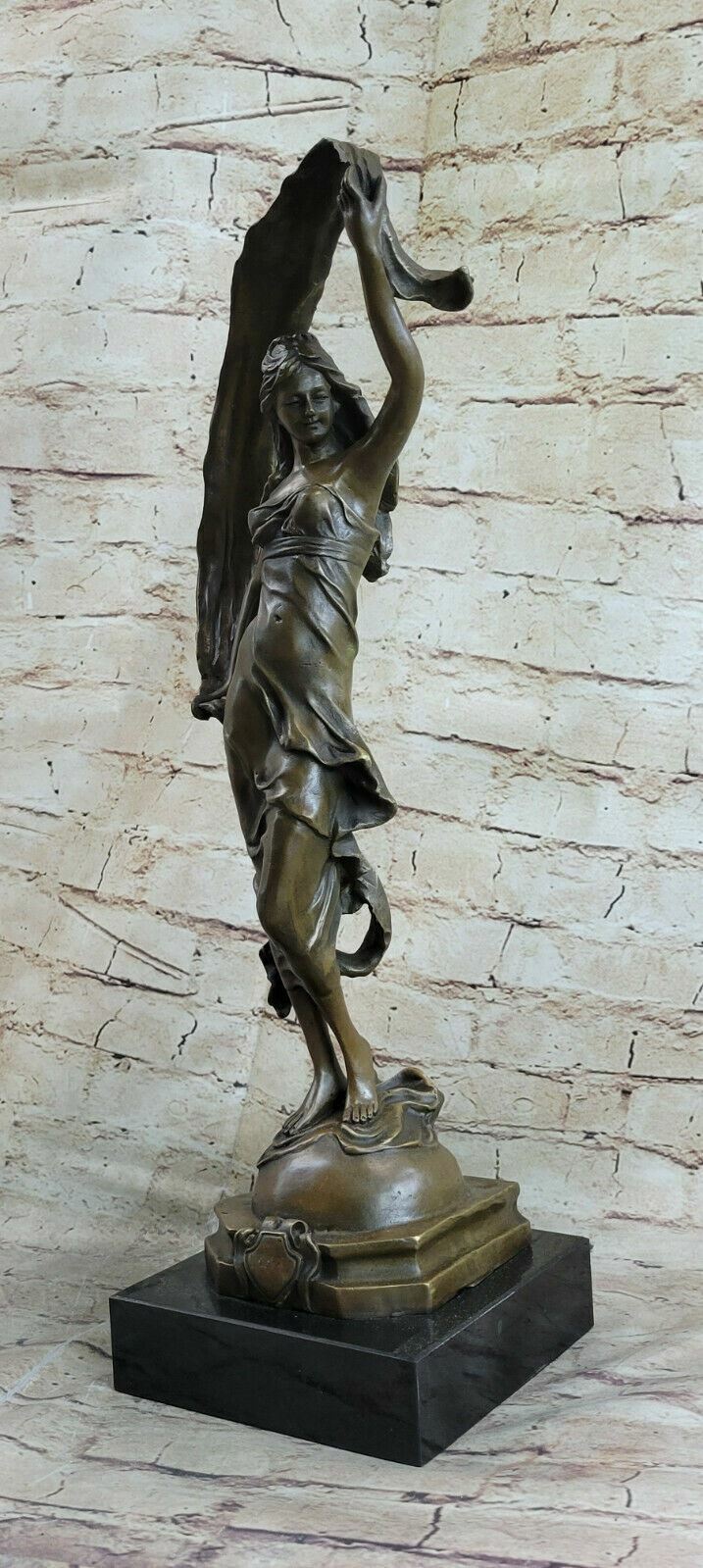 Original Art Nouveau Dancer By Italian Artist Aldo Vitaleh Bronze Sculpture Deal