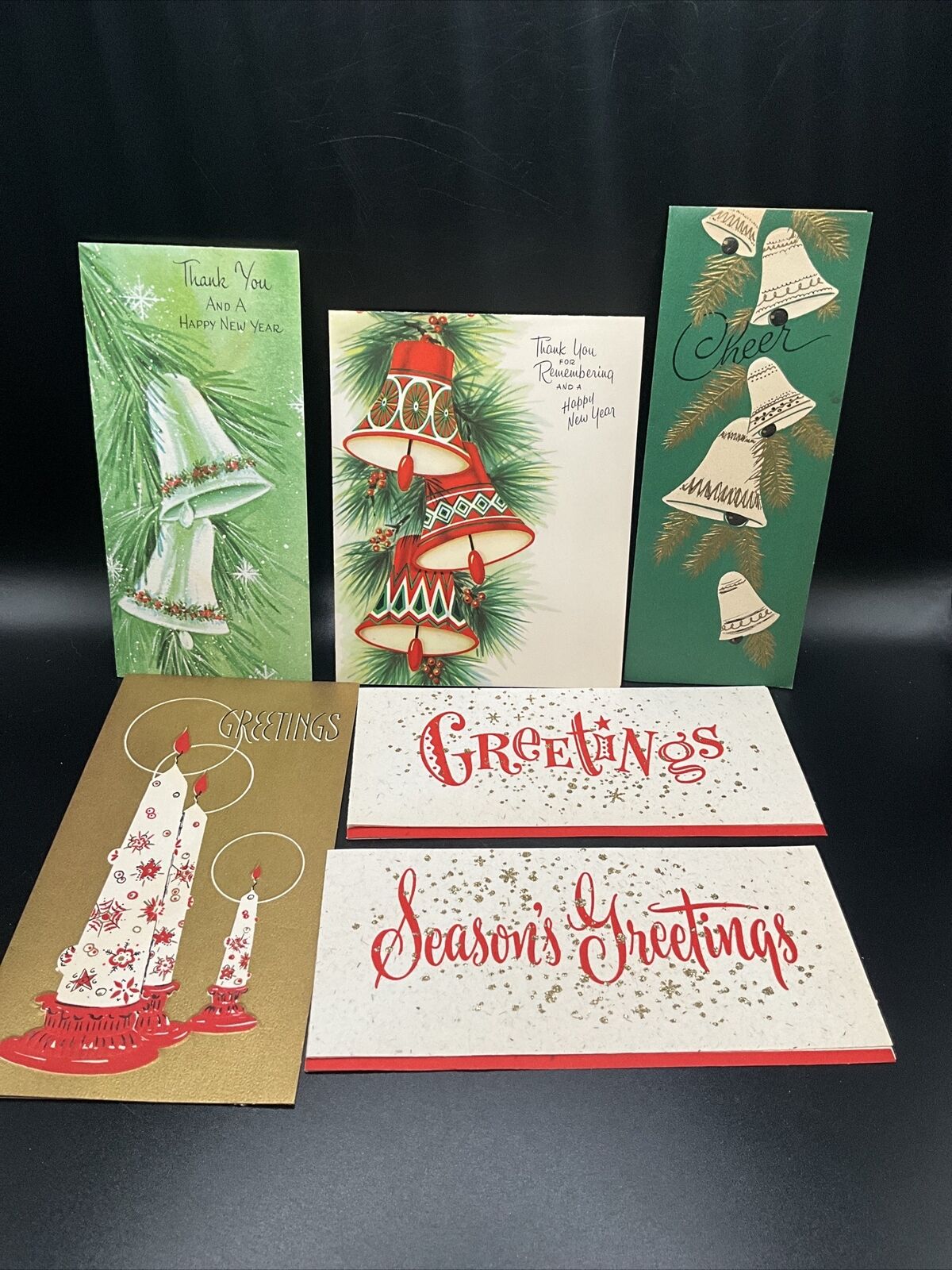 LOT of 6 Vintage Christmas Cards Paramount Gibson Unused Good Condition