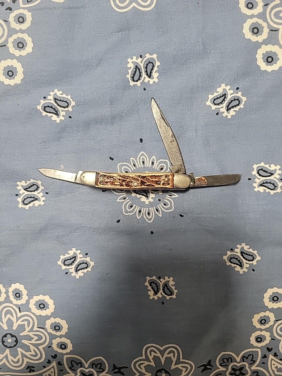 Vintage Colonial Pocket Knife 3 Bladed Prov. USA-Nice
