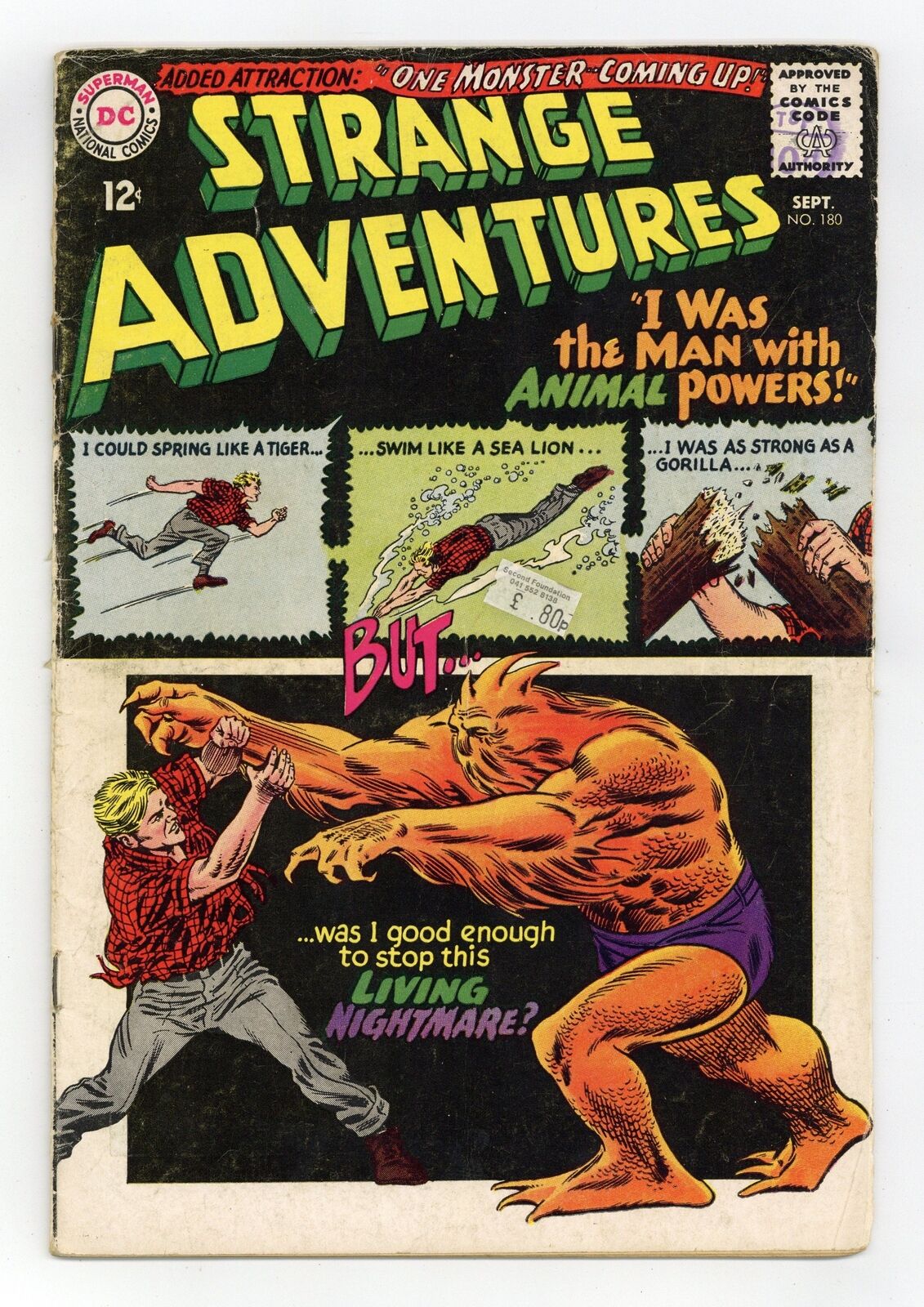 Strange Adventures #180 GD 2.0 1965 1st app. and origin Animal Man