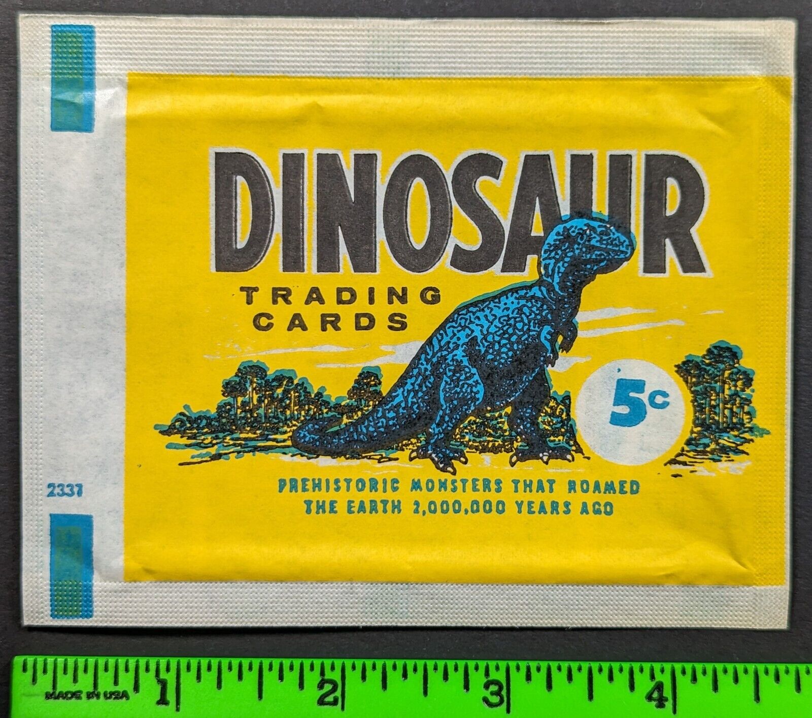Vintage 1961 Nu-Card Dinosaur Trading Cards EMPTY Wrapper