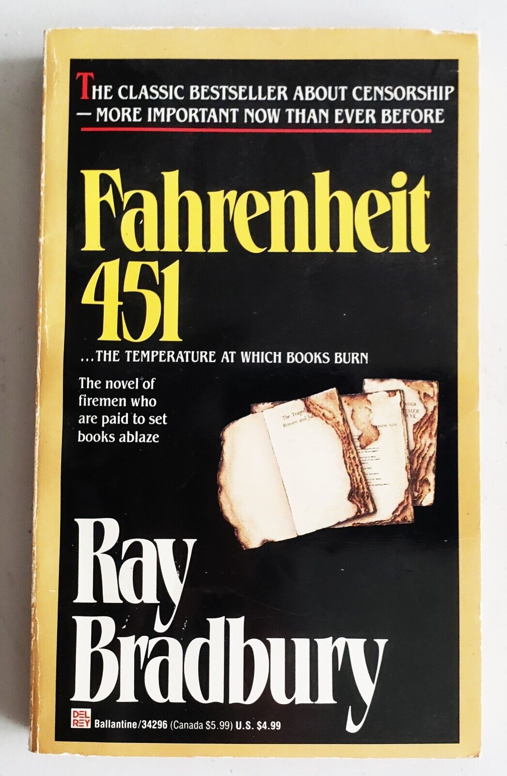 RAY BRADBURY Fahrenheit 451 SIGNED paperback edition Donna Diamond Cover Art