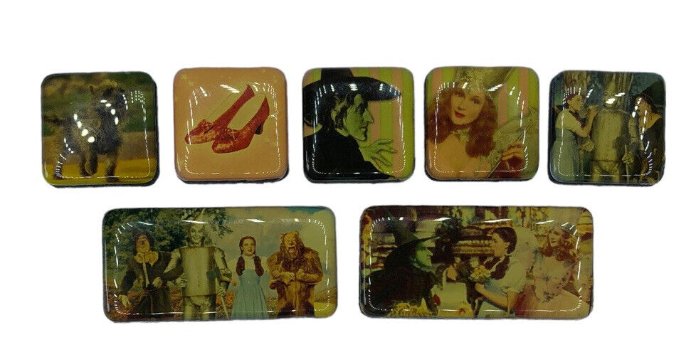 Lot Of 7 Wizard Of OZ Magnets Vintage Dorothy Toto Cowardly Lion Cast Characters