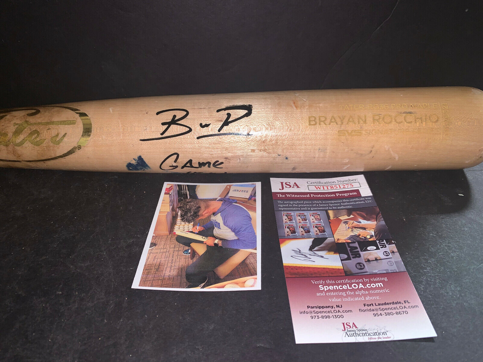 Brayan Rocchio Cleveland Indians JSA COA Signed Auto 2021 Game Used Cracked Bat