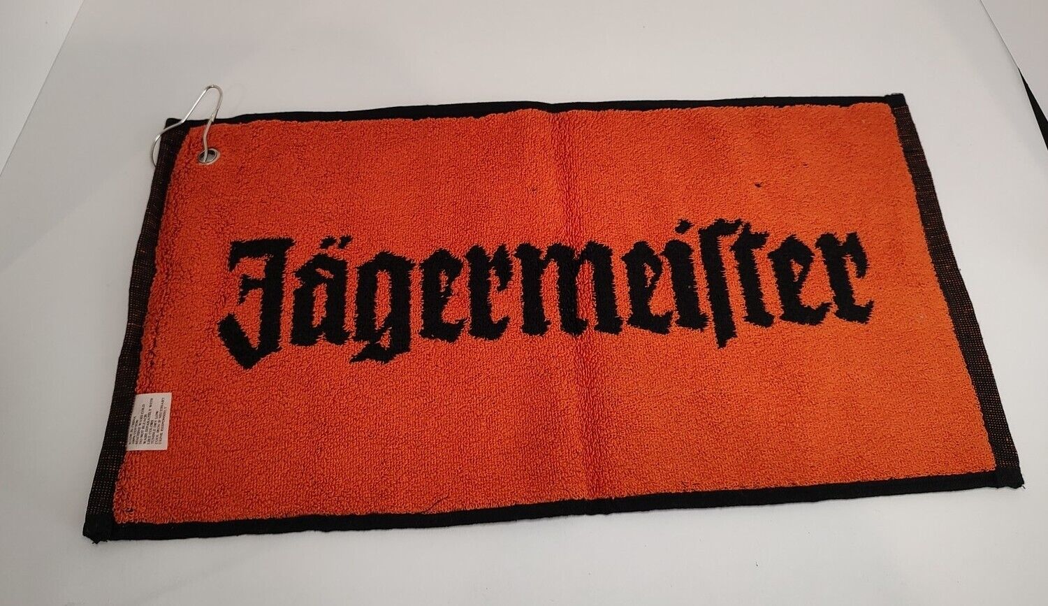 Vintage Jägermeister Orange/Black Advertising Pub Bar Golf Towel