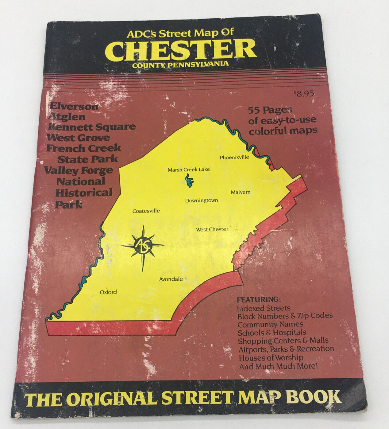 ADC’s Street Map Of Chester County PA 1990 Vintage