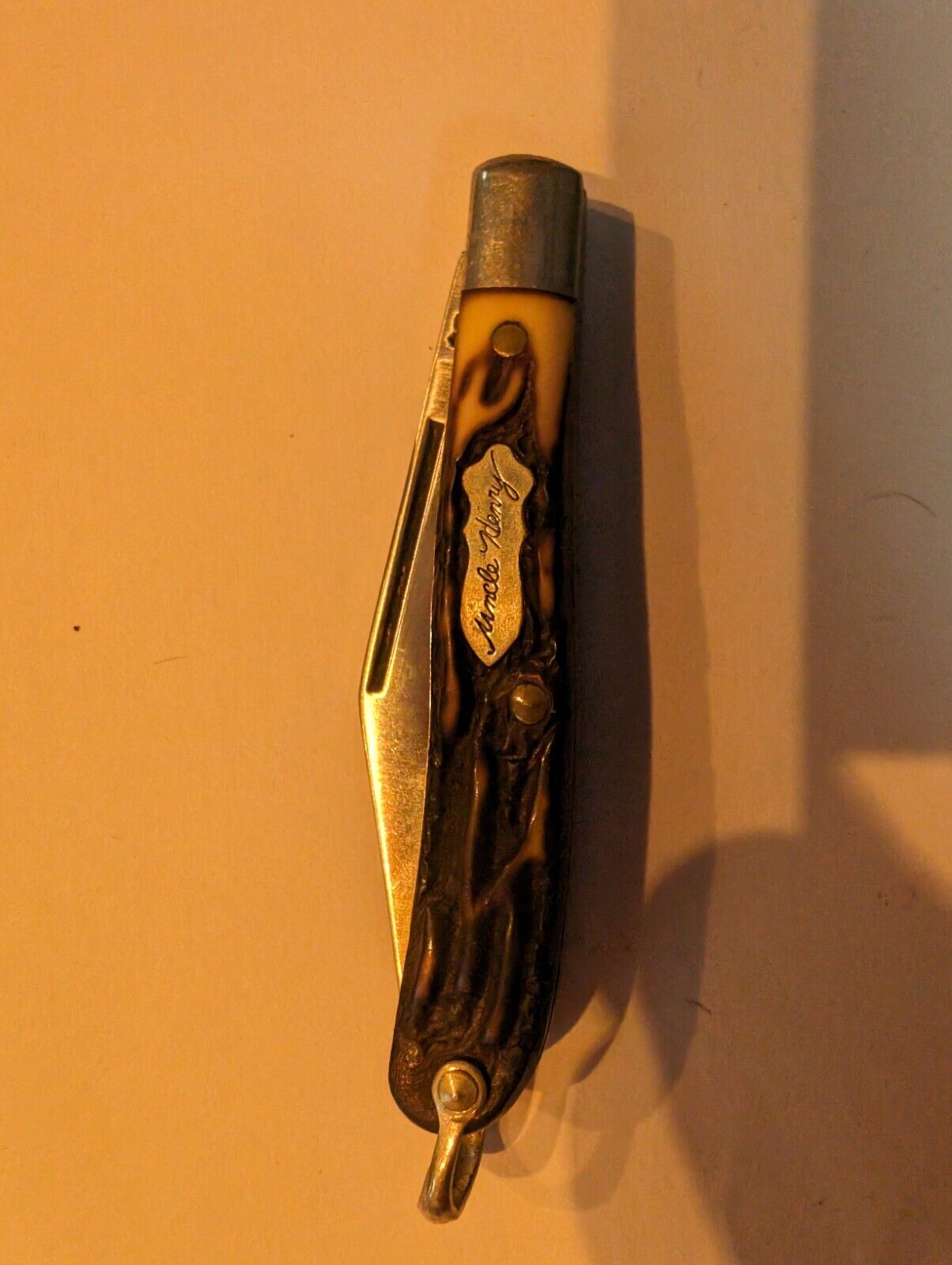Vintage Schrade Uncle Henry Single Blade Folding Knife With Hoop