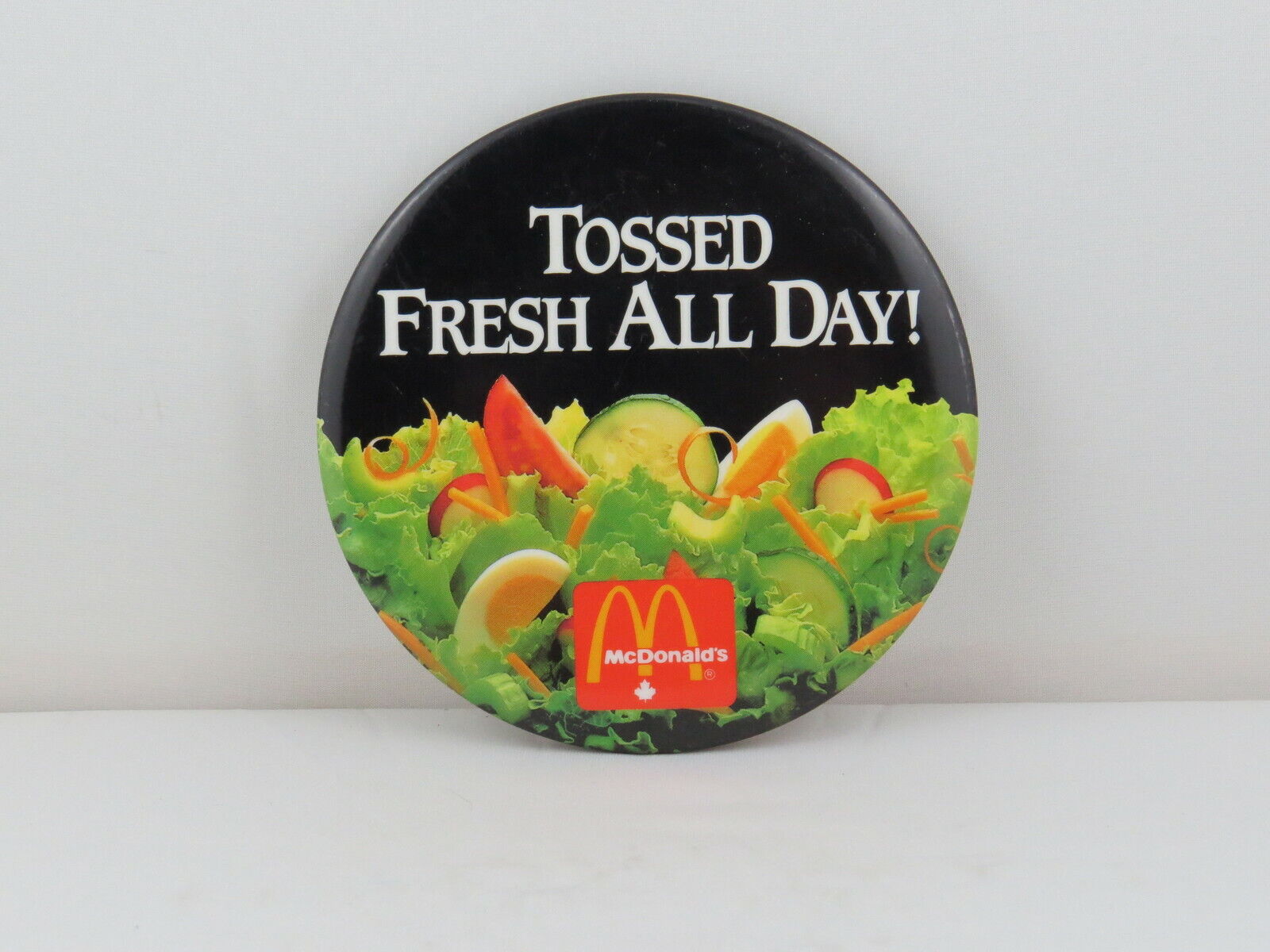 1980s Mc Donald\'s Staff Pin - Early Mc Salada Pin - Height of the Burger Wars