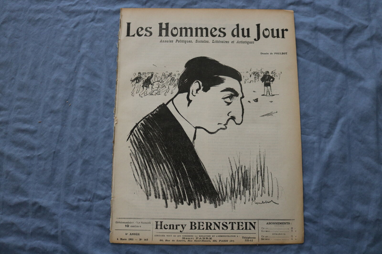 1911 MARCH 4 LES HOMMES DU JOUR MAGAZINE - HENRY BERTSTEIN - FRENCH - NP 8640
