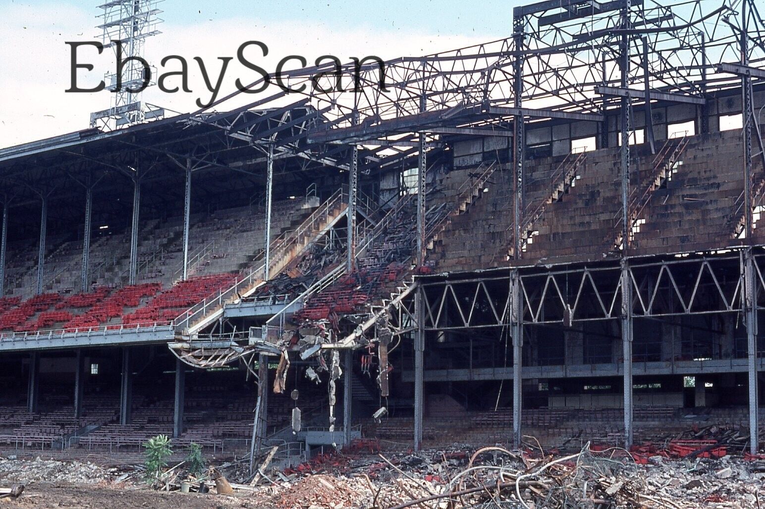 Vintage Original 35mm Kodachrome Slide Connie Mack Stadium Under Demolition 1976