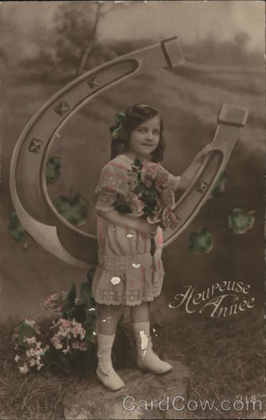 Girls Precious Young Girl with Flowers Postcard Vintage Post Card