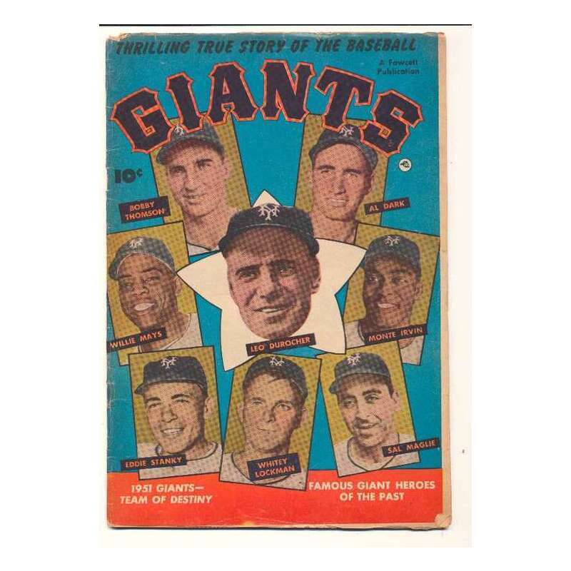 Thrilling True Story of the Baseball Giants #1 in VG cond. Fawcett comics [j,