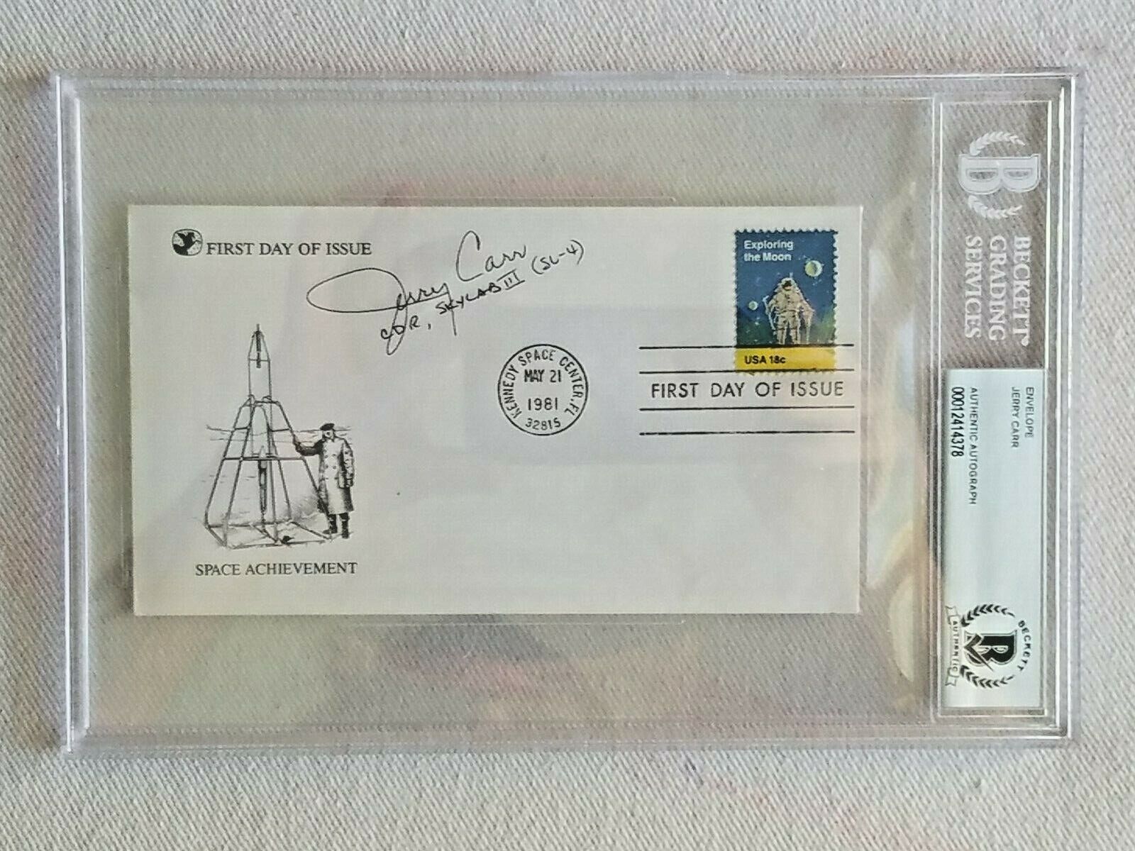 JERRY CARR SKYLAB III (SL-4) NASA ASTRONAUT SIGNED Postal Cover BECKETT SLABBED