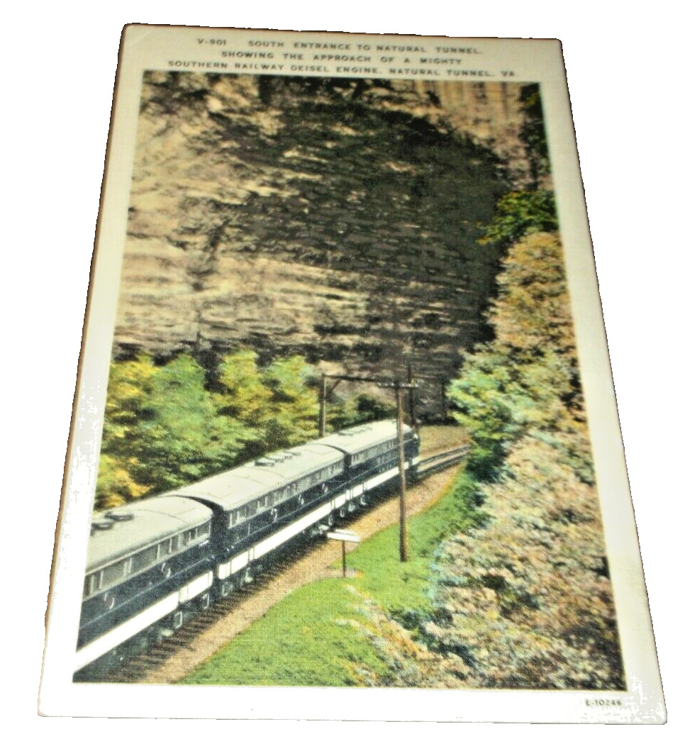 1940's N&W NORFOLK AND WESTERN NATURAL TUNNEL POST CARD