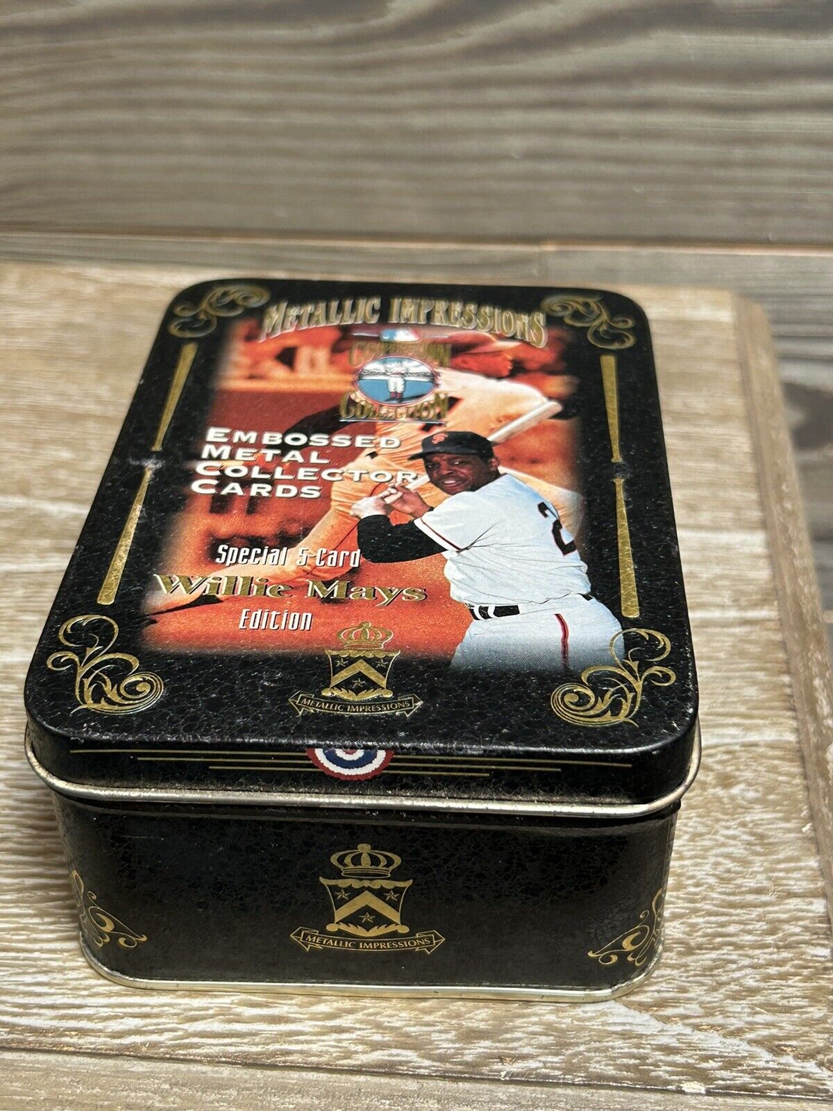 Willie Mays Metallic Impresions Tin Box Only, NO CARDS Cooperstown Collection