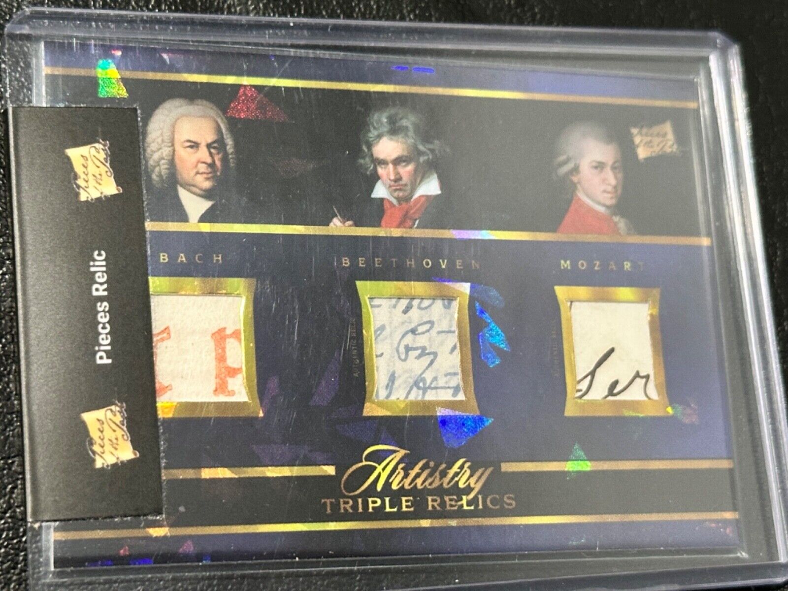 RARE - BEETHOVEN, MOZART, BACH - FAMOUS COMPOSERS - HANDWRITTEN TRIO RELIC CARD