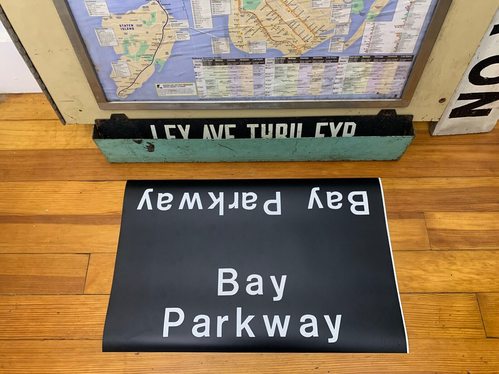 1969 NY NYC SUBWAY ROLL SIGN BAY PARKWAY BROOKLYN BENSONHURST BATH BEACH MIDWOOD