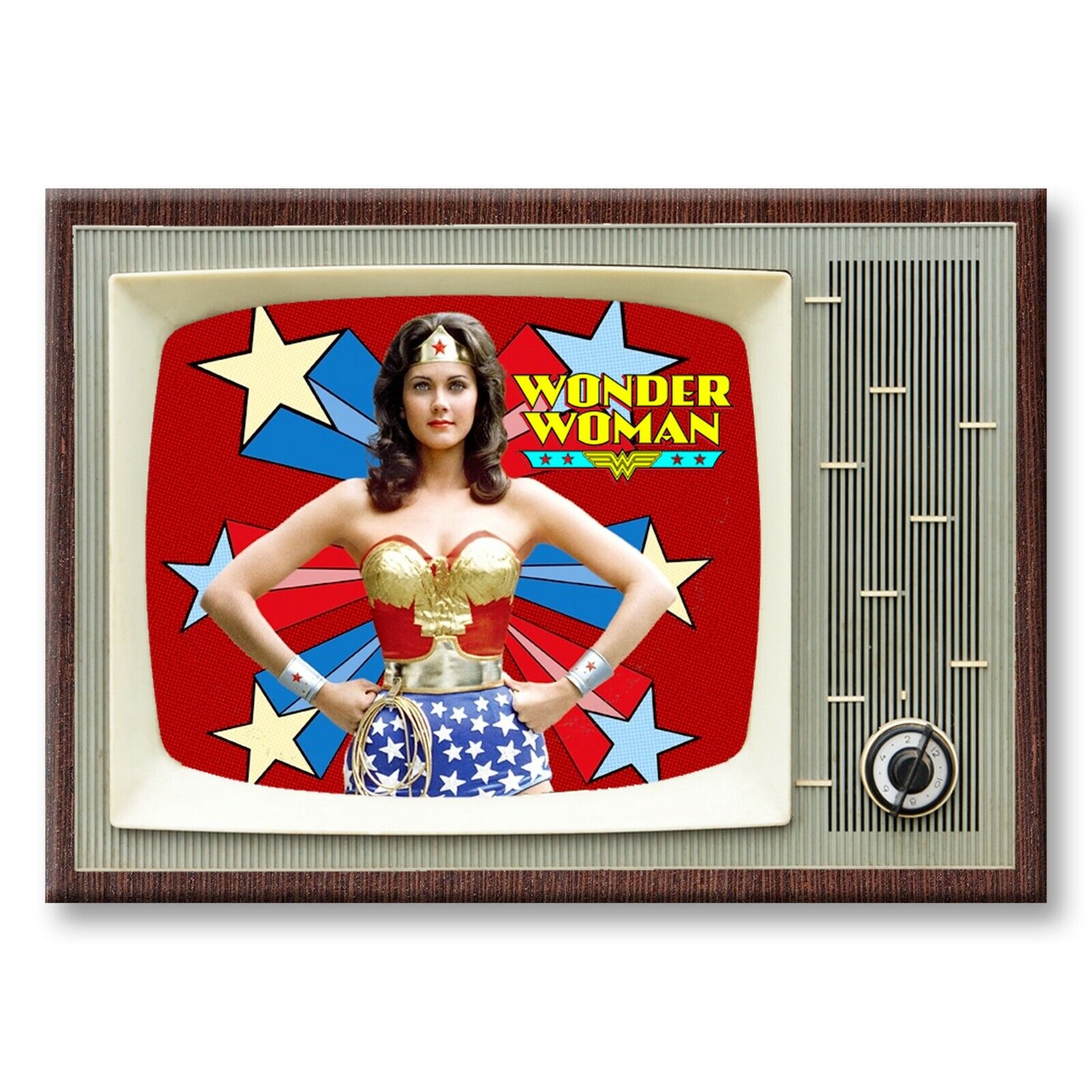 WONDER WOMAN Classic TV 3.5 inches x 2.5 inches Steel Cased FRIDGE MAGNET