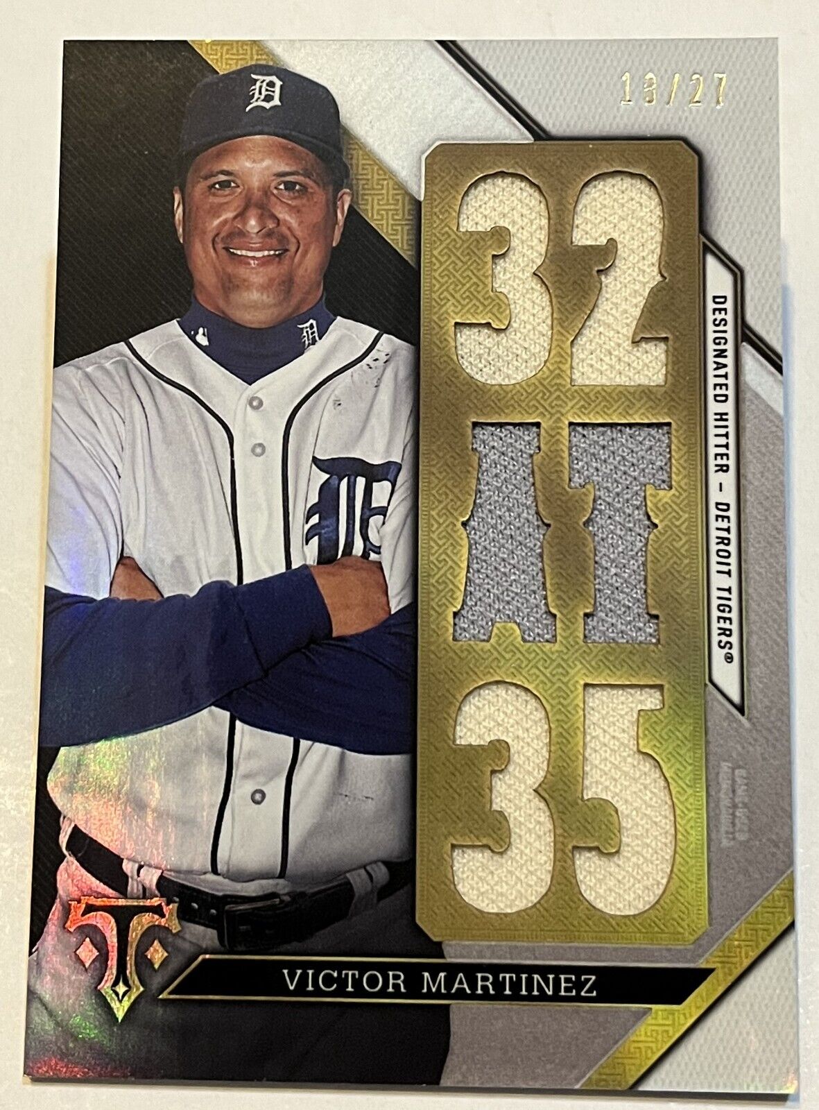 2016 Topps Triple Threads Victor Martinez 6 Game Used Jersey Detroit Tigers #/27