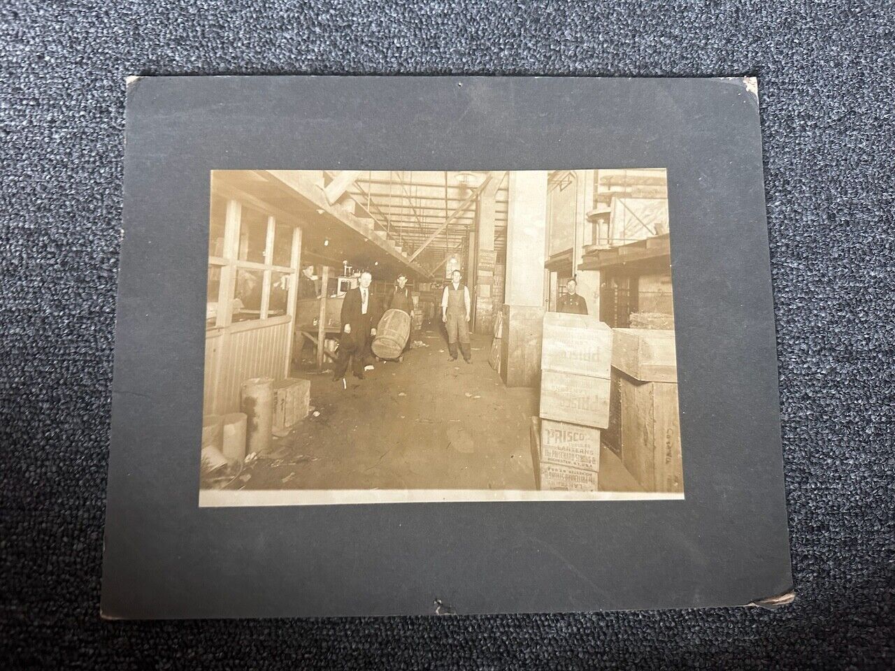Rare Antique Mounted Photo Prisco Lantern Factory Occupational Rochester NY 