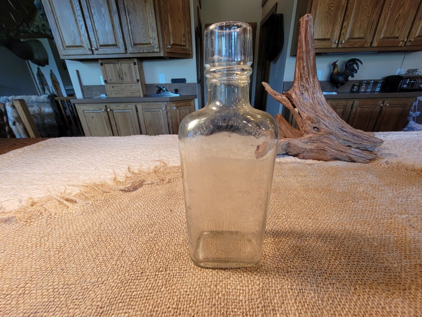 Vintage One Half Pint Glass Bottle  Cork