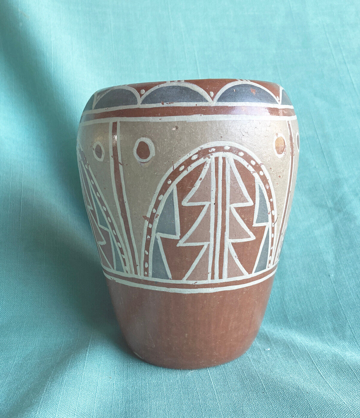 Vintage Santa Clara Pueblo Indian Pottery Flora Naranjo Old Indian Pottery Vase