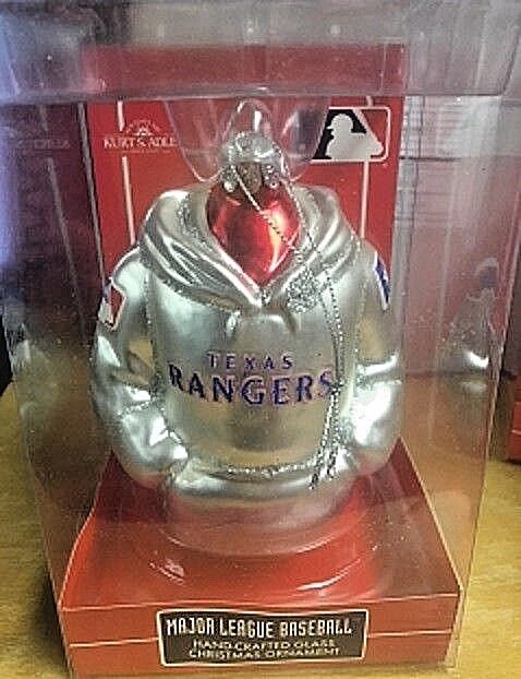  NEW MLB TEXAS RANGERS  by Kurt S. Adler Christmas Glass Ornament-NIB
