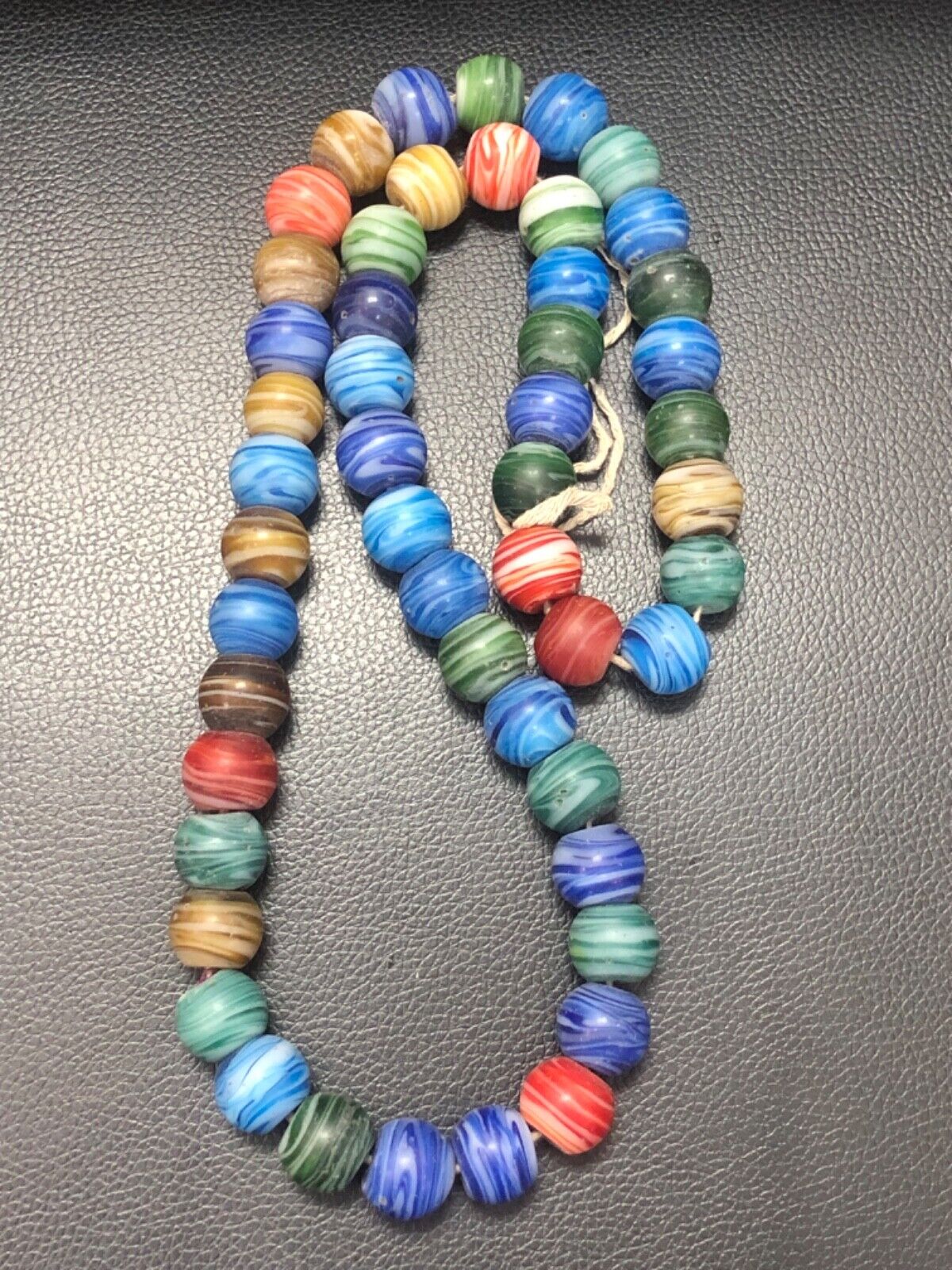 vintage Venetian african fancy trade Glass Beads Strands 50 Old African Beads