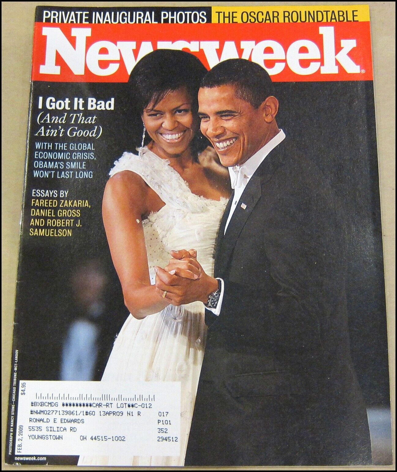 2/2/2009 Newsweek Magazine President Barack and Michelle Obama Inauguration