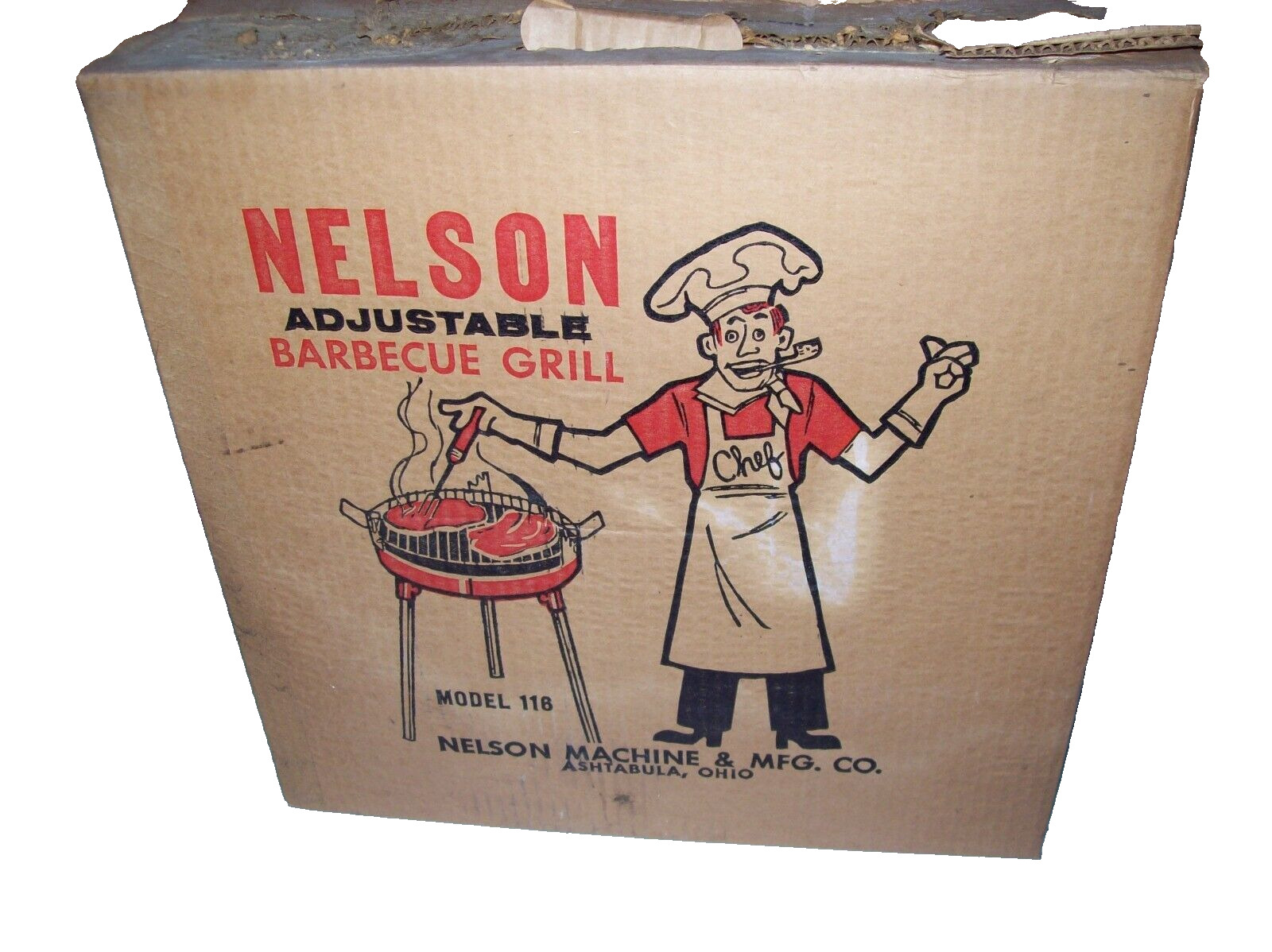 vintage Nelson Machine & Mfg Co. Barbeque Grill model 116 RARE New Old Stock