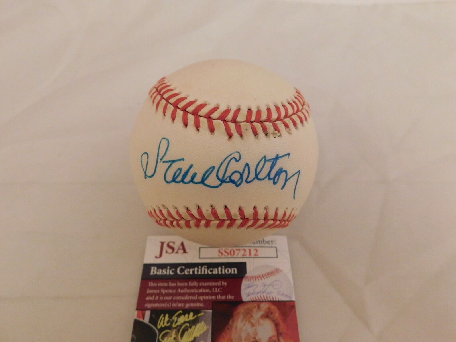 Steve Carlton Signed / Autographed ONL Bill White Vintage Baseball JSA COA