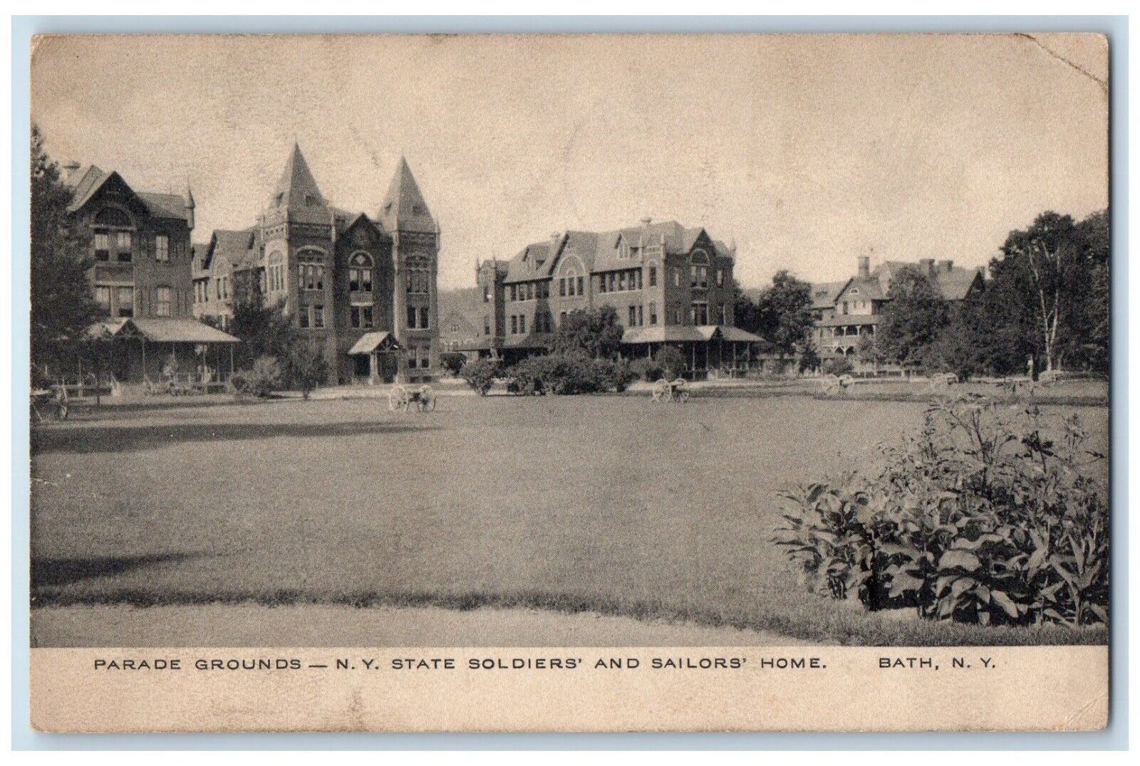 1912 Parade Grounds NY State Soldiers Sailors Bath New York NY Vintage Postcard