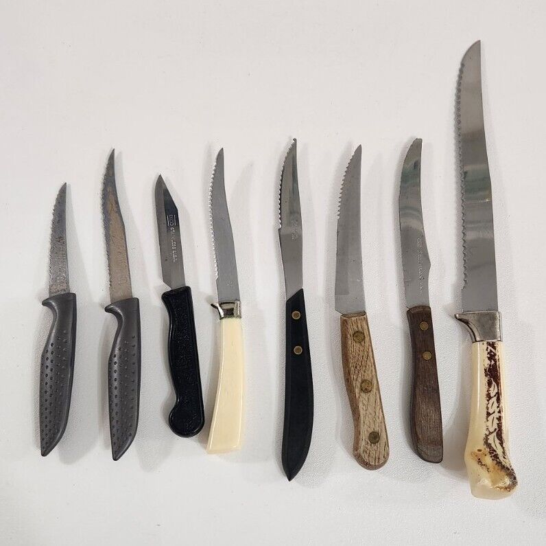 Vintage Robinson Ekco Titanium Pro II Kitchen Knife Knives Utensils Lot of 8