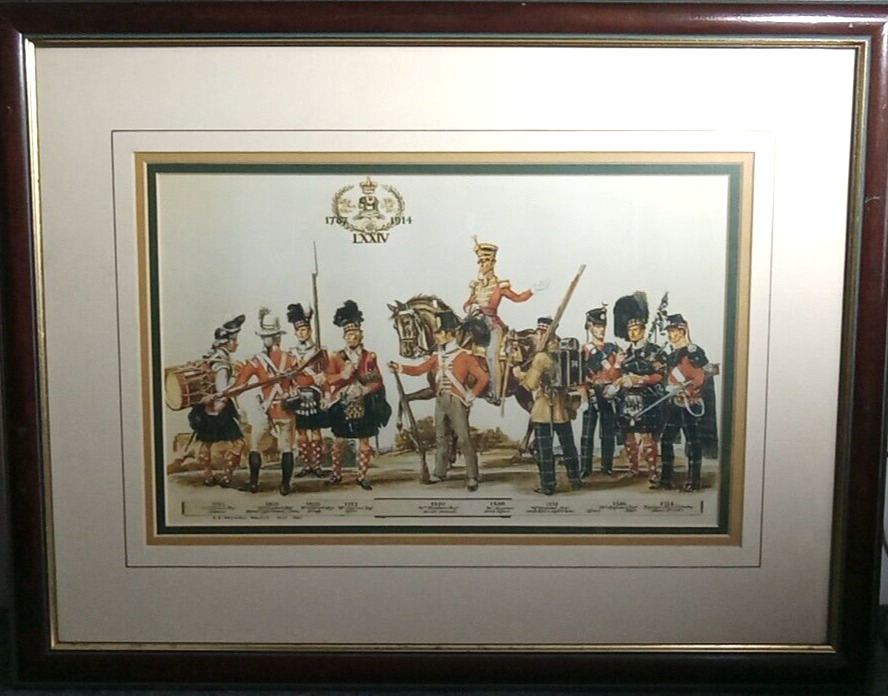 Uniforms of the 74th Highland Regiment by Haswell Miller Art Framed 
