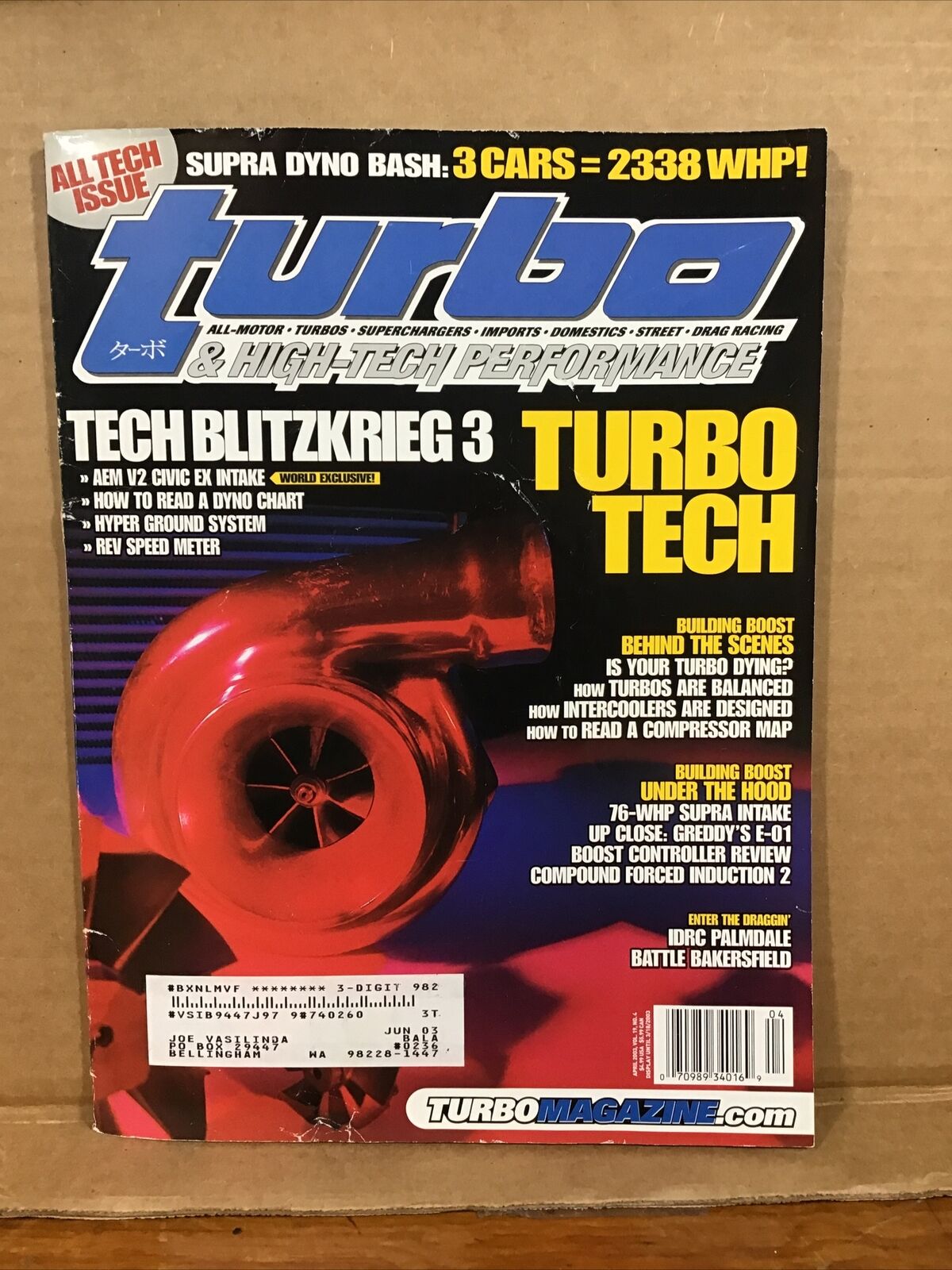 Turbo Magazine - April 2003 - Supra, SE-R, Drag Racing