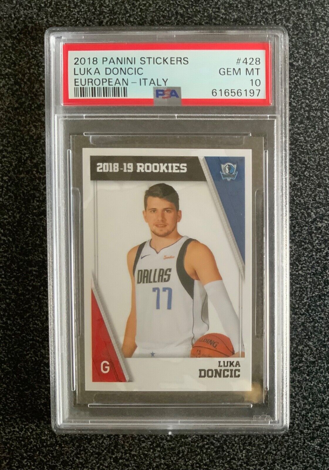 2018-2019 Panini Stickers Luka Doncic European-Italy #428 PSA 10 RC ROOKIE