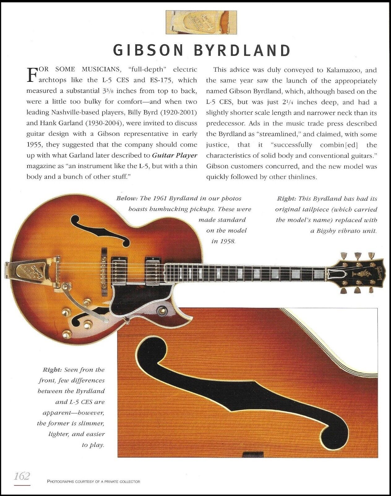 1961 Gibson Byrdland acoustic guitar 8.5 x 11 pin-up photo history article