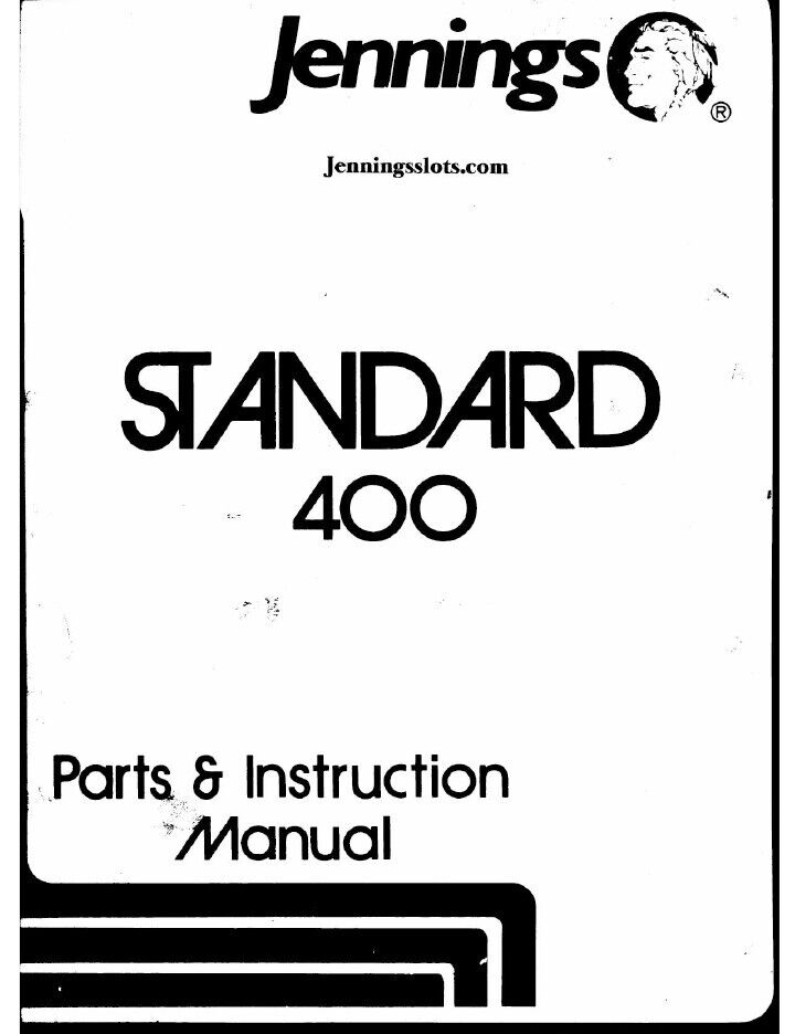 Jennings Slot machine Standard 400 Manual PDF on Thumb drive