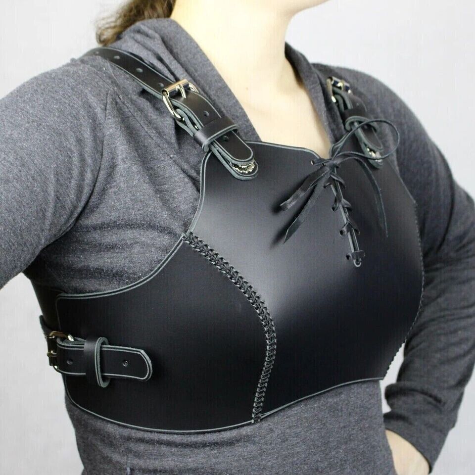 Women Genuine Breast Armour With Adjustable Straps For Viking Larp