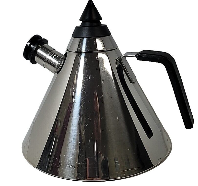 Vintage MCM Cone Tea Kettle Made In Italy By Robinson Design Group Inox 1990