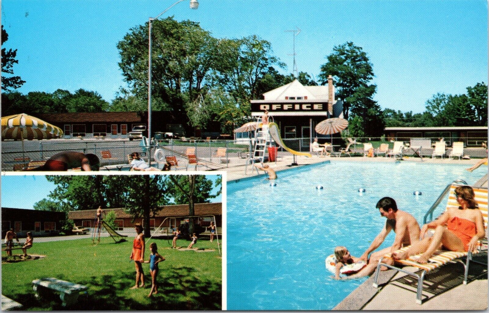 Wolfram\'s Gateway Motel, Wisconsin Dells, WI  - Chrome Postcard - Swimming Pool